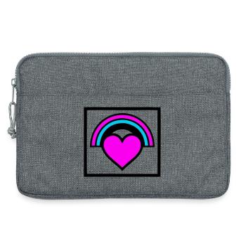 Rainbow Heart Frame Graphic - Laptop bag 13" - heather grey - Front