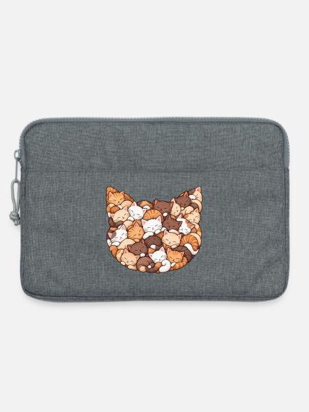 Schlummernde Katzenkolonie - Laptoptasche 13" - Grau meliert