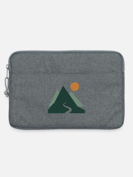 Berge und Sonne – Wanderweg - Laptoptasche 13" - Grau meliert