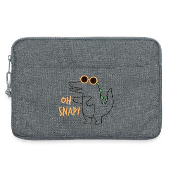 Lustiges Krokodil Oh Snap Dinosaurier Brille - Laptoptasche 13" - Grau meliert - Vorne