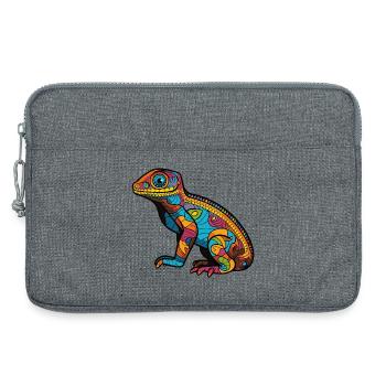 Psychedelische Mosaic-Echse - Laptoptasche 13" - Grau meliert - Vorne