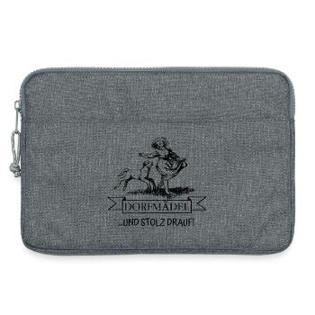 Dorfmädel mit Lamm – Und stolz drauf - Laptoptasche 13" - Grau meliert - Vorne