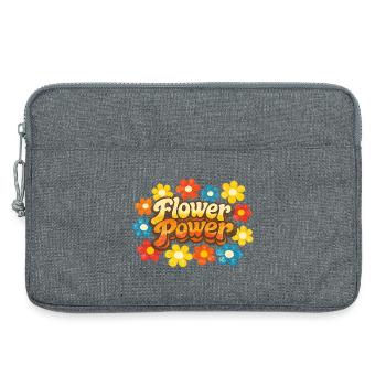 Flower Power Rétro - Sacoche pour ordinateur portable 13 pouces - gris chiné - Devant