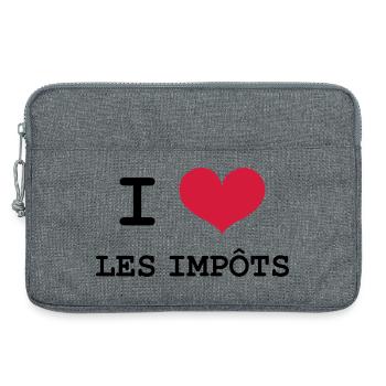 I Love les impôts - Sacoche pour ordinateur portable 13 pouces - gris chiné - Devant