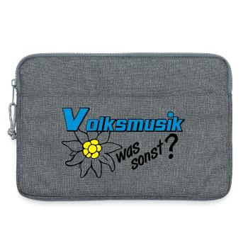 Volksmusik Edelweiß Emblem - Laptoptasche 13" - Grau meliert - Vorne