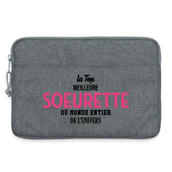 Soeur Soeurette Frère Naissance Bébé Sœur - Sacoche pour ordinateur portable 13 pouces - gris chiné - Devant