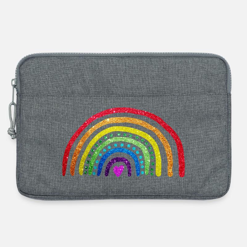Regenbogen-Glitzer - Laptoptasche 13" - Grau meliert