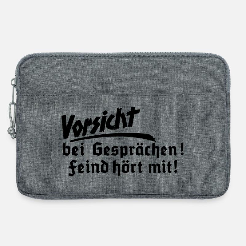 Vorsicht bei Gesprächen, Feind hört mit - Laptoptasche 13" - Grau meliert