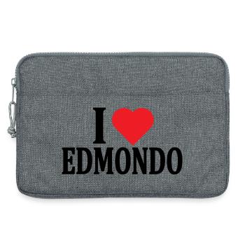 t-shirt J’adore Edmondo idée cadeau t-shirt - Sacoche pour ordinateur portable 13 pouces - gris chiné - Devant