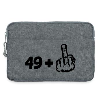 49 +. Pour toute personne aux prises avec 50 ans # - Sacoche pour ordinateur portable 13 pouces - gris chiné - Devant