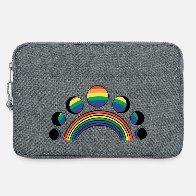 LGBT Mondphasen Monde Regenbogen - Laptoptasche 13" - Grau meliert