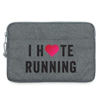 Ich liebe/hasse Laufen - Laptoptasche 13" - Grau meliert - Vorne