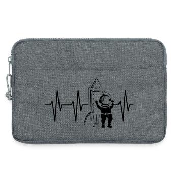 Rocketman, Heartbeat, Fusée, Espace, Espace, Astronaute, Pouls - Sacoche pour ordinateur portable 13 pouces - gris chiné - Devant