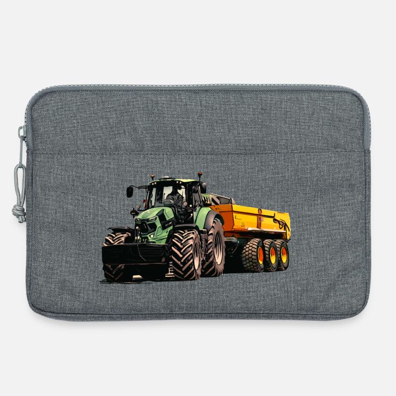 Deutz mit Anhänger Kipper - Laptoptasche 13" - Grau meliert