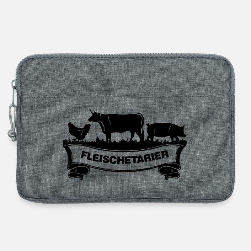 Fleischetarier Fleischliebhaber Shirt - Laptoptasche 13" - Grau meliert