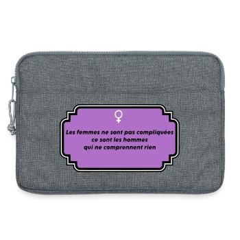 Botschaft des Feminismus und der weiblichen Freiheit - Laptoptasche 13" - Grau meliert - Vorne