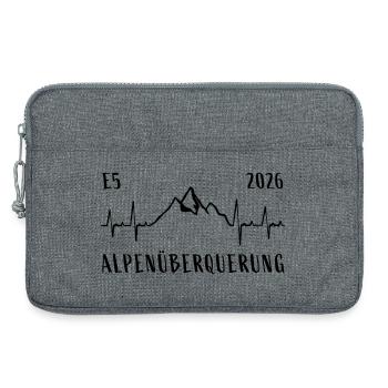 Traversée des Alpes E5 2026 - Sacoche pour ordinateur portable 13 pouces - gris chiné - Devant