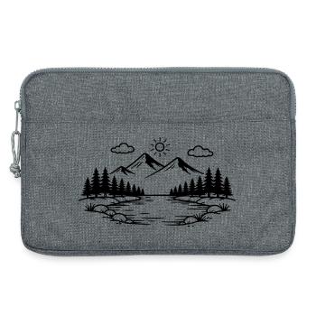 Icône nature des montagnes en plein air - Sacoche pour ordinateur portable 13 pouces - gris chiné - Devant