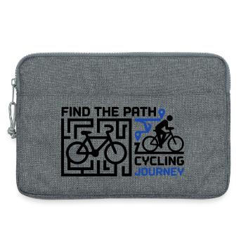 Fahrrad Labyrinth Tour Schriftzug - Laptoptasche 13" - Grau meliert - Vorne