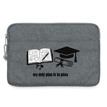 My Only Plan Is To Pass - Motivational Student Gra - Sacoche pour ordinateur portable 13 pouces - gris chiné - Devant