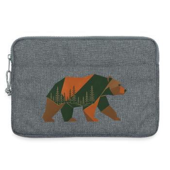 Geometric Forest Bear - Laptop bag 13" - heather grey - Front