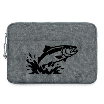 Poissons sauteurs, pêche à la truite, pêche à la ligne - Sacoche pour ordinateur portable 13 pouces - gris chiné - Devant