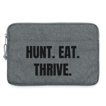 HUNT. MANGE. PROSPÉRER. Carnivore et mode de vie ancestral - Sacoche pour ordinateur portable 13 pouces - gris chiné - Devant