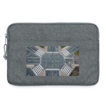 Vue aérienne de la géométrie d’intersection - Sacoche pour ordinateur portable 13 pouces - gris chiné - Devant