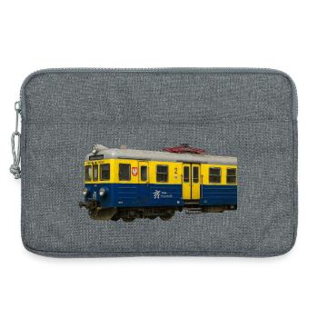 Locomotive PKP Yellow Blue EN57 train - Laptop bag 13" - heather grey - Front