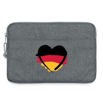 Deutschland Herz | German Heart | Art - Laptop bag 13" - heather grey - Front