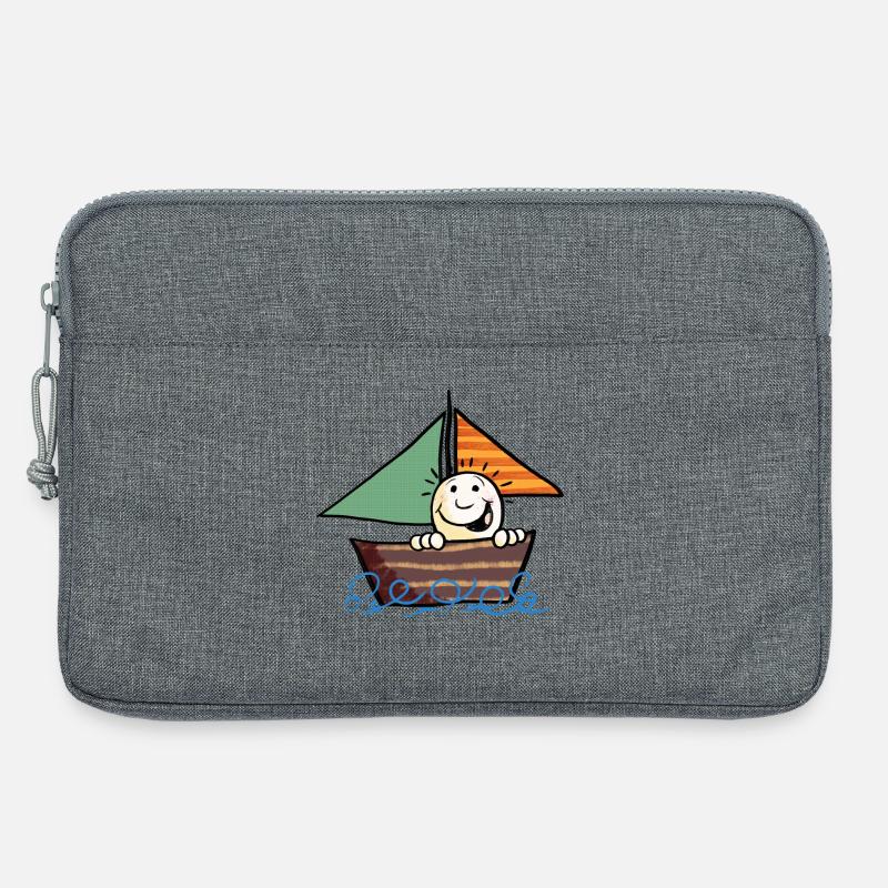 Kind aufm Boot - Laptoptasche 13" - Grau meliert