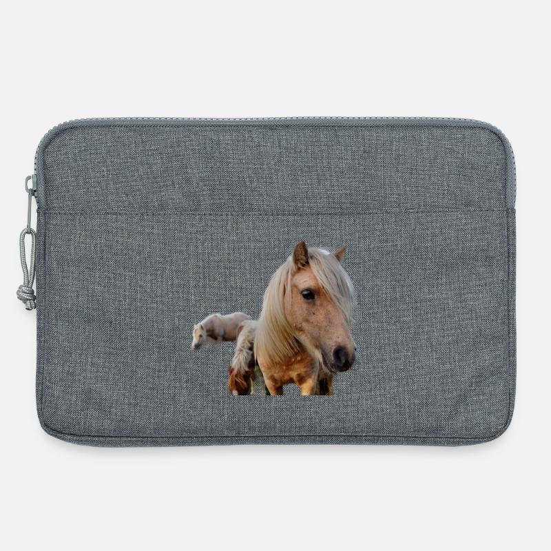 Pferde auf der Weide - Laptoptasche 13" - Grau meliert