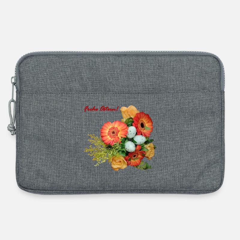 Fröhliche Ostern Blumenmix - Laptoptasche 13" - Grau meliert