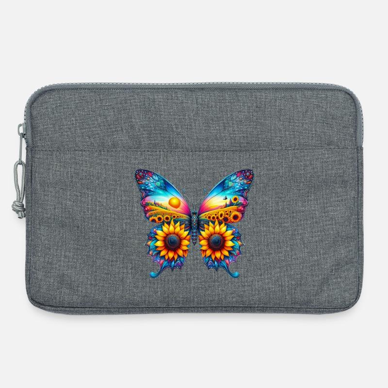 Schmetterlingsblumen Sonnenblumen Sonnenblumen - Laptoptasche 13" - Grau meliert