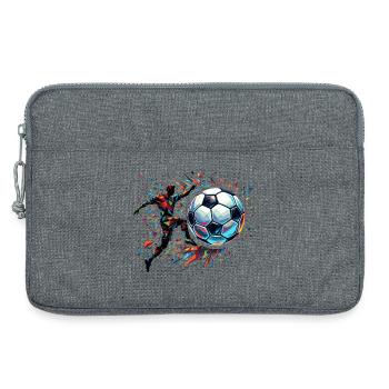 joueur de football dynamique jouant au football - Sacoche pour ordinateur portable 13 pouces - gris chiné - Devant