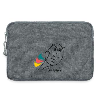 VACANCES. BONNES VACANCES. MAÎTRESSE. MAÎTRE. PROF - Sacoche pour ordinateur portable 13 pouces - gris chiné - Devant