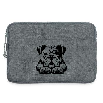 English Bulldog Head with Paws - Laptop bag 13" - heather grey - Front