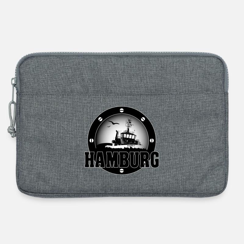 Schlepper im Hamburger Hafen - Laptoptasche 13" - Grau meliert