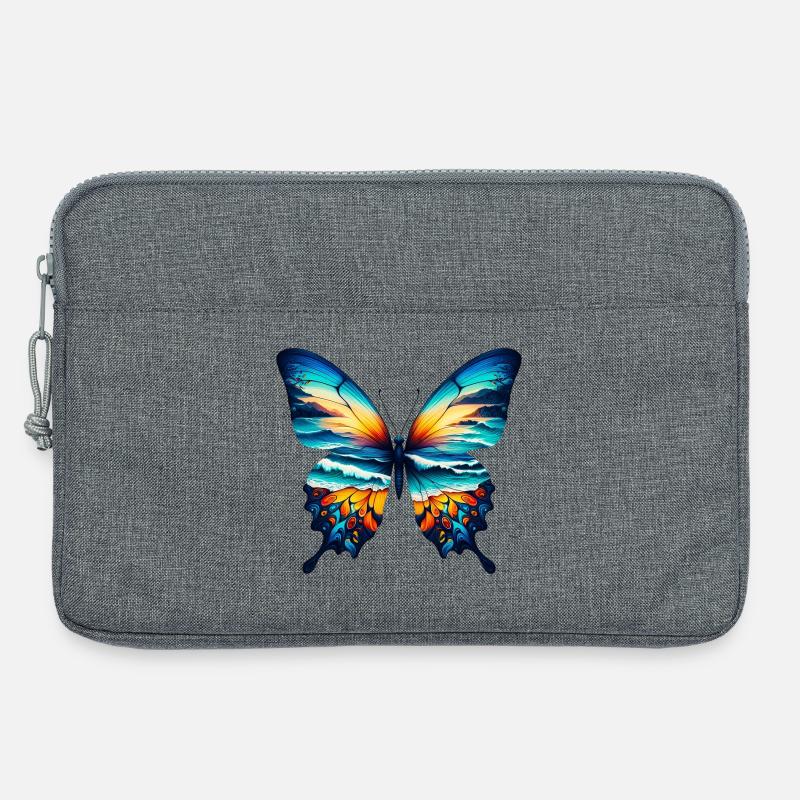 Schmetterling - Laptoptasche 13" - Grau meliert