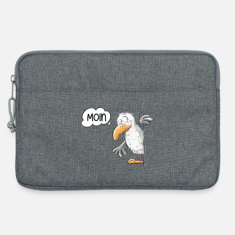 Moin Spruch Möwe Tiermotiv - Laptoptasche 13" - Grau meliert