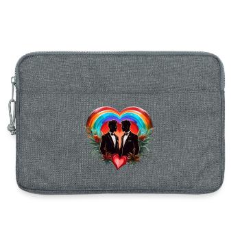 The magic of the moment: elegant cheerful silhouettes - Laptop bag 13" - heather grey - Front