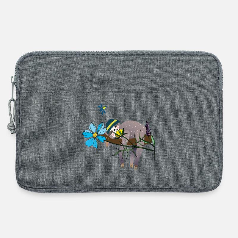 Faultier im Garten - Laptoptasche 13" - Grau meliert