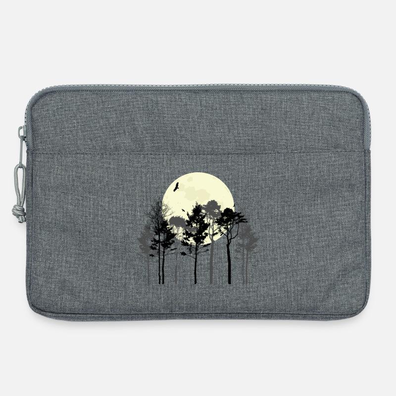 Celestial Forest Silhouette Design - Laptop bag 13" - heather grey
