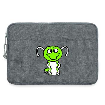 Raupe Freundlich süß lieb lächelt glücklich Comic - Laptoptasche 13" - Grau meliert - Vorne