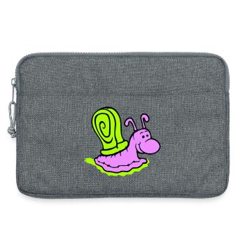 Schnecke Schleimspur niedlich süß glücklich Cool - Laptoptasche 13" - Grau meliert - Vorne