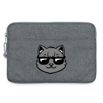 Katze Graue Sonnenbrille Cool Lässig Style Blick - Laptoptasche 13" - Grau meliert - Vorne