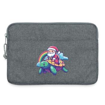 Turtle Santa Claus Christmas - Laptop bag 13" - heather grey - Front