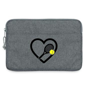 Tennis Heart Racket Ball Sport Passion - Laptop bag 13" - heather grey - Front