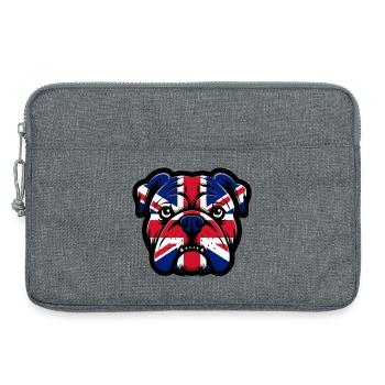 Union Jack Bulldog Portrait - Laptop bag 13" - heather grey - Front