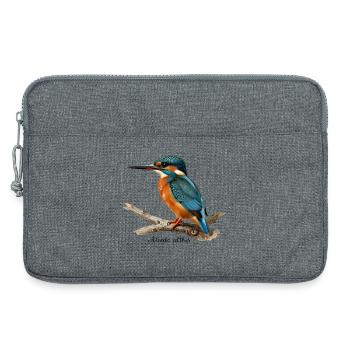 Colorful Kingfisher on Branch - Laptop bag 13" - heather grey - Front